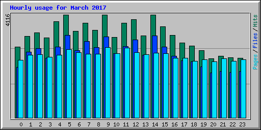 Hourly usage for March 2017